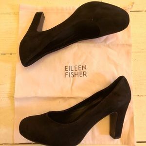 Eileen Fisher Black Suede Classic Heel